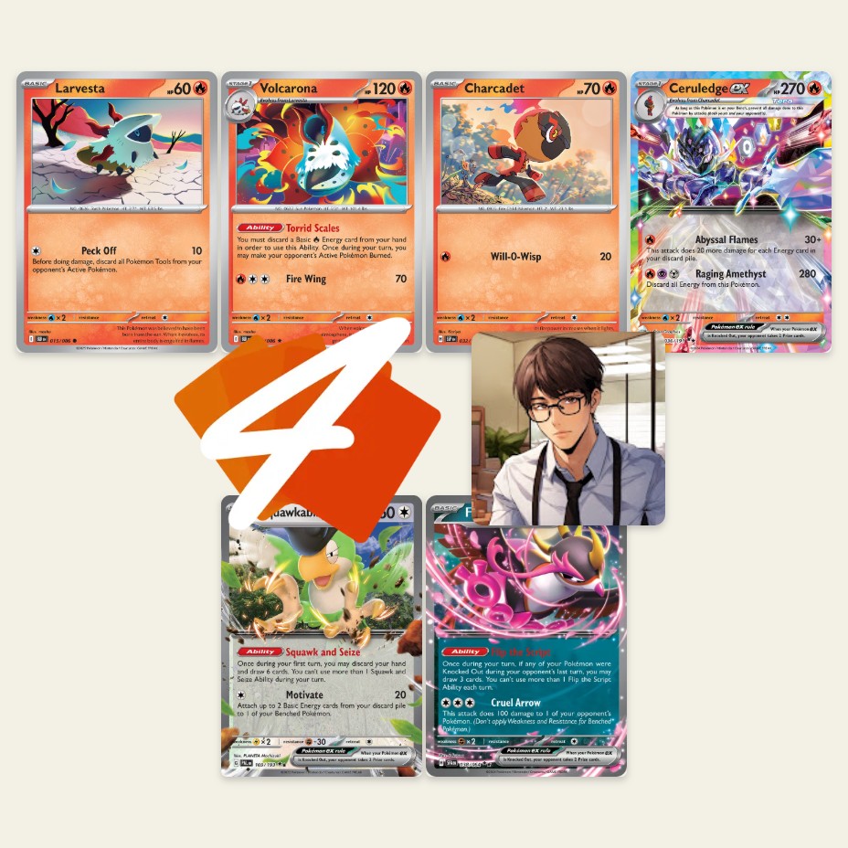 [PTCG Live] Non-Blender & New Support! Ceruledge/Volcarona Decklist + Gameplay